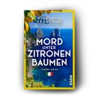 Text: "MORD UNTER ZITRONENBÄUMEN", "CAPRI KRIMI", "NICOLETTA FRANCHINI", "PIPER". Hintergrund: Küstenlandschaft mit Zitronen.