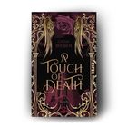 „A Touch of Death“, Cassia Bieber, Piper, Roman. Goldene Flügel und Ranken umrahmen eine stilisierte Stadt.