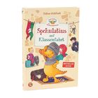 "Spekulatius auf Klassenfahrt" von Tobias Goldfarb. Illustration eines Drachen mit Helm und Kindern. "Bestseller-Autor".
