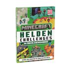 „MINECRAFT HELDEN CHALLENGES IM ÜBERLEBENSMODUS. Werde zum Champion mit über 50 Spielideen.“ Vorderseite eines Buches mit Computerspielgrafik.