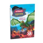 "Diebe im Dschungel", "schleich ELDRADOR", "ERSTLESER". Illustration eines grünen Drachens über Vulkanlandschaft.