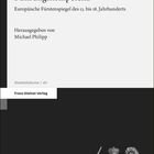 "Konzepte politischer Führungskompetenz: Europäische Fürstenspiegel des 13. bis 18. Jahrhunderts. Herausgegeben von Michael Philipp." Unten ein König in Rüstung mit Schwert und Zepter.