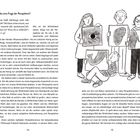 **Seite 24-25.** Links: Text zur Perspektive-Geschichte mit einem Elefanten. Rechts: Illustration von fünf Personen, die Bilder eines Elefantenkörpers halten.