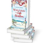 Ein Buchstapel mit dem Titel "Winterträume im Café Nordstern". Das Cover zeigt einen Leuchtturm und maritime Dekorationen.