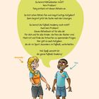 Spielerische Einführung zum Rätselbuch mit Amanda und Yao, die beide in Sportkleidung fröhlich posieren.