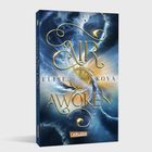 "Air Awakens" von Elise Kova, ein blau-goldenes Cover mit einem verschnörkelten Schriftzug und einem mystischen Symbol.
