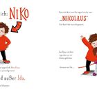 Das bin ich: Niko. Niemand außer Ida. Illustration eines Jungen und Mädchens in bunter Kleidung.