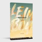 Cover mit den Worten "LEIMBOY", "MARTIN MUSER". Goldene Pinselstriche auf grünem Hintergrund.