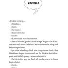 Gedankenblase mit "KAPITEL 1". Dialog über Gefallen. Emotionaler Blickaustausch. Spannung in der Konversation. Seite 9.