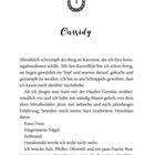 Seite 7. Titel "Cassidy" mit Hufeisen-Symbol und Zahl 1. Text erzählt vom Schälen von Gemüse und Würzen eines Abendessens.