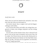 PROLOG:
Cowboys weinen auch. WYATT. Zwölf Jahre vorher. 
Text über das Leben im Land der Rinderzucht, Tragödie.
