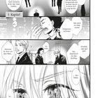 Manga mit mehreren Szenen. Personen im Anzug diskutieren strategisch über eine Zielperson und koordinieren eine Verfolgung.