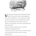 Logo mit der Aufschrift „Chile“ zeigt einen Bus vor schneebedeckten Bergen. Text beschreibt eine Reise nach Südamerika.