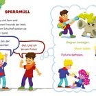 "Sperrmüll. Freddy und Sam sind die besten Freunde der Welt..." Zwei Kinder spielen fantasievoll.