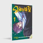 „Shinobi Undercover 1“ in gelber Schrift. Ein Manga-Cover zeigt eine Figur in Schuluniform kopfüber, mit lila Haaren.