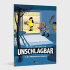 "UNSCHLAGBAR 3. Der Albtraum der Ganoven" von Pascal Jousselin. Illustration: Person in gelbem Anzug in einer Küche.