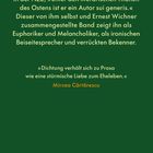 Zitat über Mircea Cărtărescu als literarischen Titan. Vergleich von Dichtung zu Prosa, und zsolnay.at unten.