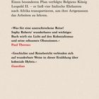 Afrika auszuplündern, den ganzen Kontinent... Paul Theroux lobt ein Buch über Kolonialismus. zsolnay.at in Rot.