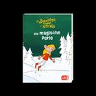 „Weihnachtsmann & Co. KG: Die magische Perle“ mit einem Elf in einem verschneiten Wald, cbj-Logo unten rechts.