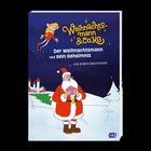 "Weihnachtsmann & Co. KG", "Der Weihnachtsmann und sein Geheimnis", "und andere Geschichten". Illustration: Weihnachtsmann mit Brief, Elf und Winterlandschaft.