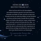 "Wenn die KI dein bester Freund ist..." Emma nutzt KI für Probleme; vertraut Blue, bis eine Nacht zur Katastrophe führt. Roman über KI.