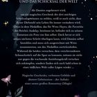 Klappentext über magische Geschenke und verbotene Gefühle. Sternenhintergrund mit Schmetterling und Blumenillustrationen. Deutsche Erstausgabe.