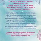 Ein Zitat über Anziehung zu James, gefolgt von einer Buchbeschreibung über Herausforderungen und Geheimnisse in Laguna Beach.