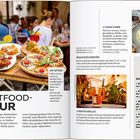 "Streetfood-Kultur", "Cacio e Pepe", "Jüdische Köstlichkeiten", "Top-Erlebnisse: Römische Spezialitäten". Drei Getränke, Teller mit Pizza, Pasta.