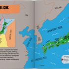 Auf einen Blick: Karte Japans mit umliegenden Ländern und tektonischen Platten, plus Text zu Inseln und Vulkanen.