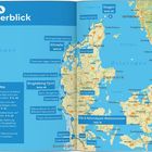 Inhalt, Das Beste zuerst, Plänen – Packen – Losfahren, Die besten Touren in Dänemark. Mehrfarbiges Layout mit Kategorien.