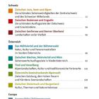 Inhaltsverzeichnis mit Kapiteln über Schweiz, Österreich und Europa, wie z.B. "Zwischen Jura, Seen und Alpen" und "Das Mühlviertel und der Böhmerwald".