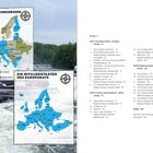 Links: "EURO-WÄHRUNGSRAUM" und "DIE MITGLIEDSTAATEN DES EUROPARATS", zwei Karten Europas. Rechts: Inhaltsverzeichnis mit Seitenzahlen.