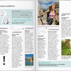 **"Direkt einfühlen", Fragen an dumontreise.de, "BEWEGEN", "GENIESSEN", "ERFRISCHEN", "ENTDECKEN", "ERLEBEN", "DURCHATMEN".** Links Bild eines Kletterers. Rechts Wanderweg.