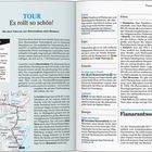"TOUR Es rollt so schön! Mit dem Fahrrad von Ranomafana nach Manakara. Infos: Start: Ranomafana Ziel: Manakara Länge: ca. 180 km Dauer: 2/3 Tage Veranstalter: Mad Trekking." Eine Beschreibung der Strecke und praktischen Informationen folgt. Links ist eine Karte des Fahrradweges.