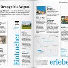 Von Orange bis Avignon. Themen: Antikes Theater, Pont d'Avignon, Palais des Papes, Halles d'Avignon. Wörter: Eintauchen, erleben.