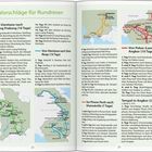 Vorschläge für Rundreisen: 
1. Von Vientiane nach Luang Prabang (16 Tage)
2. Von Vientiane nach Siem Reap (14 Tage)
3. Von Pakse nach Angkor (10 Tage)
4. Von Phnom Penh nach Sihanoukville (7 Tage)
5. Tempel in Angkor (2 Tage)

Darunter Karten der jeweiligen Routen.