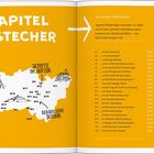 1. Kapitel Abstecher. Nur ein paar Stündchen. 4H. Karte mit Illustrationen: Halden-Feeling, Schiffe im Aufzug, Berauschende Botanik.