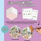 "SÜßE COZY-WELTEN IN 3D STICKERN", Gestaltungs- und Kreativhinweise, mit Pinzette, niedliche Szenen erstellen.