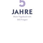 5 JAHRE. Mein Tagebuch mit 365 Fragen. Minimalistisches Design mit klarer Schrift auf weißem Hintergrund.
