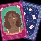 „Fake Dating. Seit Wochen spielten sie allen vor, ein Paar zu sein...“ Illustration: Frau mit Finger auf Lippen, Hintergrund mit Mondsymbolen.