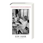 Text: FERDINAND VON SCHIRACH, EIN JAHR, LUCHTERHAND.  
Ein Café mit zwei Personen, die Zeitung lesen.