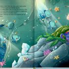 Fröhlich funkelnd tanzen Sonnenstrahlen in Snorris Höhle. Fische, Quallen und Krebse schwimmen in einer bunten Unterwasserwelt.