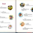 Inhalt mit Titeln und Autoren, umrahmt von farbigen Illustrationen der Geschichten. Seitenzahlen sind angegeben.