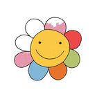 Eine Illustration zeigt eine lächelnde Blume mit bunten Blütenblättern in verschiedenen Farben.