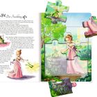 "Der Froschkönig". Geschichte mit Prinzessin und Frosch an einem Brunnen. Teile als Puzzle gestaltet.