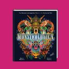 "MONSTROLOGICA" in großer Schrift, darunter fantasievolle, bunte Monsterillustration mit leuchtenden Farben und Details.
