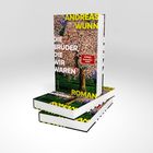 Texte: ANDREAS WUNN, DIE BRÜDER DIE WIR WAREN, ROMAN. Cover: Baum mit blühenden rosa Blüten, grüne Wiese.
