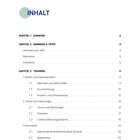 Inhaltsverzeichnis mit Kapiteln: Vorwort, Hinweise & Tipps, Training; Themen wie Zahlen, Gleichungen, Stochastik.