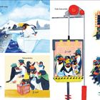 Texte beschreiben Dinge, die Pippa nicht mag: See-Leoparden, volle Fahrstühle, Pinguinmassen, Auf-die-Pelle-Rücker, Tohuwabohu, Gruppen-Umarmungen. Illustrationen zeigen Pinguine in verschiedenen Szenarien.