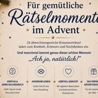 Für gemütliche Rätselmomente im Advent. 24 Kreuzworträtsel zum Knobeln. Weihnachtliche Deko mit Kerze und Geschenk.